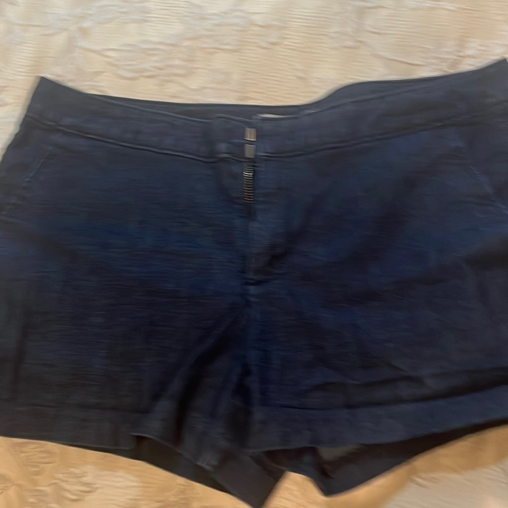 Banana Republic jean shorts . Flat front  side pockets and zipper .